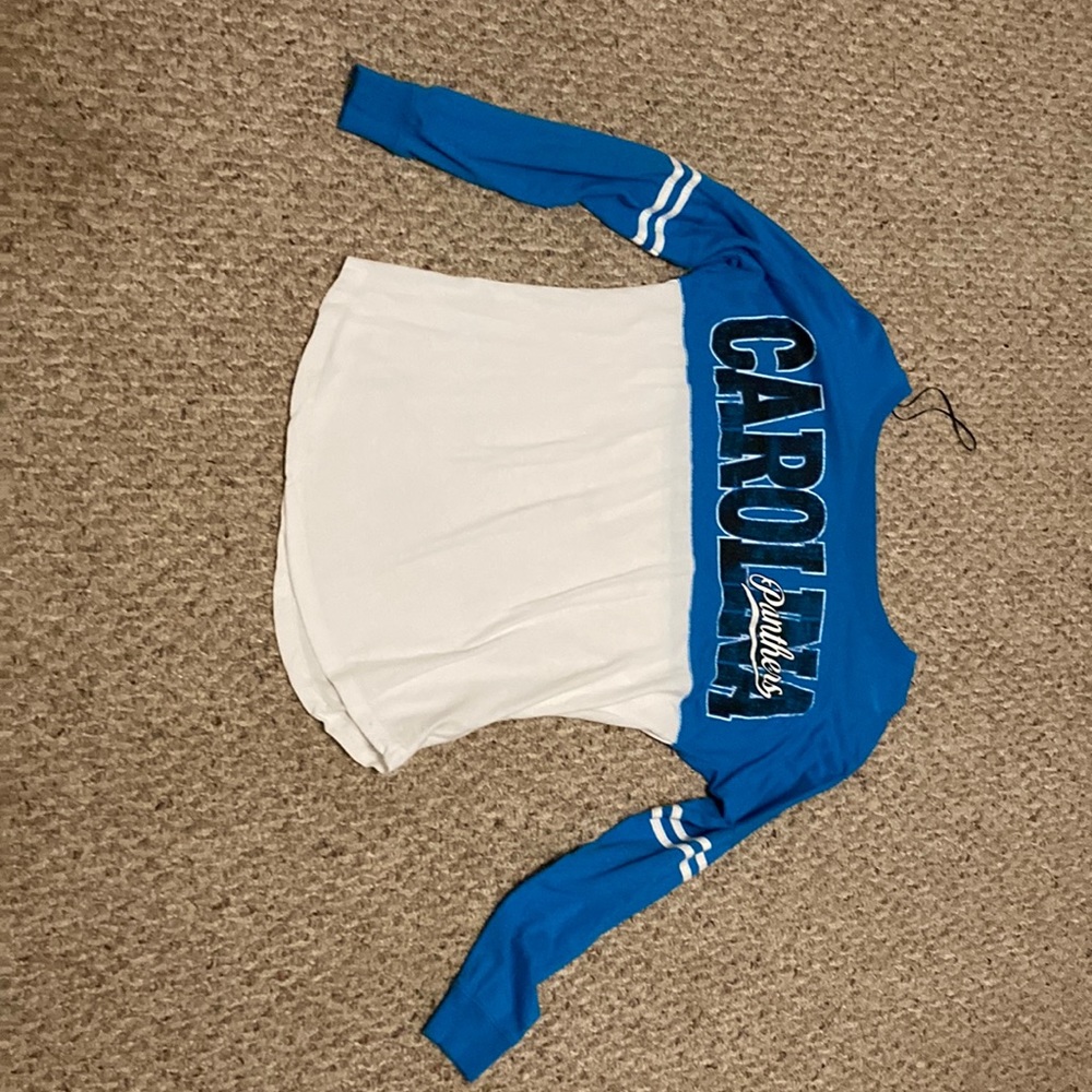 Blue and white Carolina Panthers long sleeves
